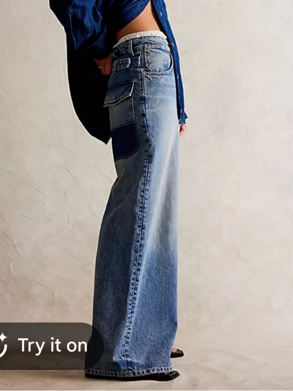 Free People We The Free Waterfalls Baggy Wide-Leg Jeans